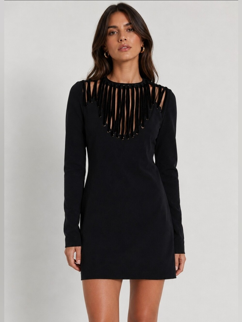 Tom Ford Women's Black Long Sleeve Shift Dress Xs, Us2. It38